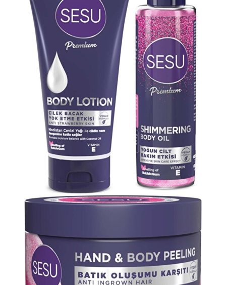Vücut Losyonu 175ml/vücut Peelingi 250ml/simli Cilt Bakım Yağı 150ml Karma (3 LÜ SET)