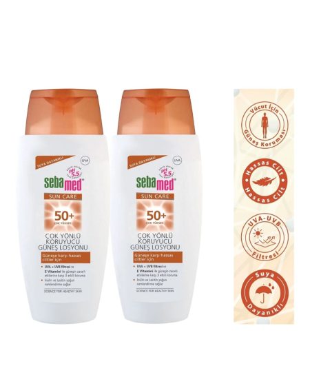 2 Adet Sun Care 50+ Güneş Losyonu 150mlx2