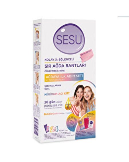 (3 ADET ) Sesu Ağdaya İlk Adım Seti Ağda Bandı 24'lü