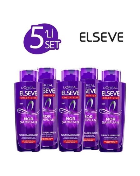 5'li Turunculaşma Karşıtı Mor Şampuan 200 ml Seti