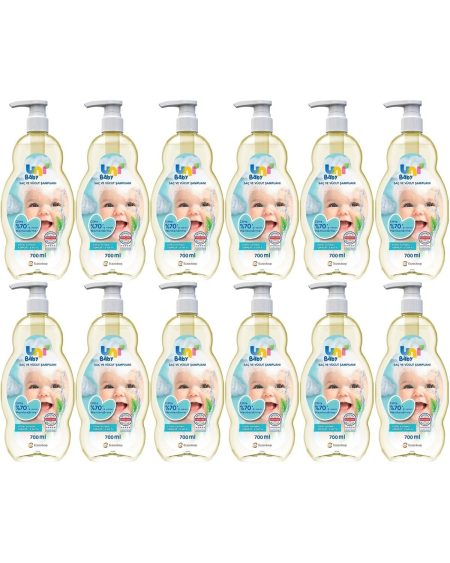 Bebek Saç Ve Vücut Şampuanı 700ml Klasik (POMPALI) (12 Lİ SET)