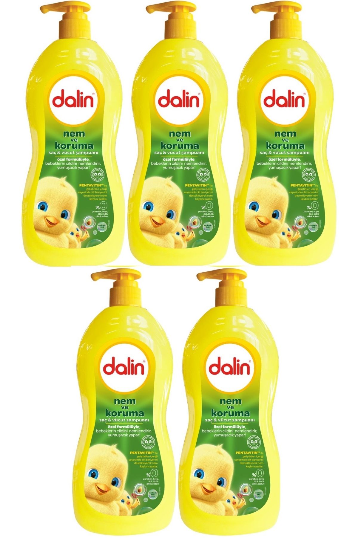 Bebek Saç & Vücut Şampuanı 700ML Nem ve Koruma Avakado Özlü (Pompalı) (5 Li Set)