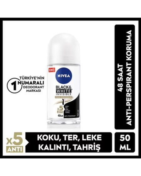 Black and White Invisible Kadın İpeksi Pürüzsüzlük Roll On 50 ml