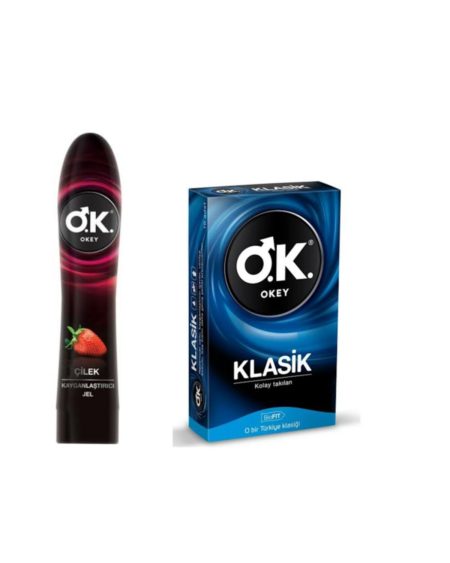Çilek 100 ml Kayganlaştırıcı Jel + Klasik 1'lu Prezervatif