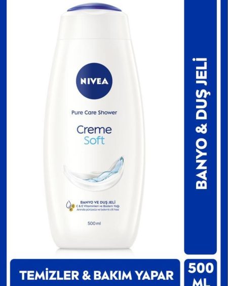Creme Soft Kremsi Dokunuş Banyo ve Duş Jeli 500ml, Temizlerken Bakım Yapar, Badem Yağı, Nemlendirici