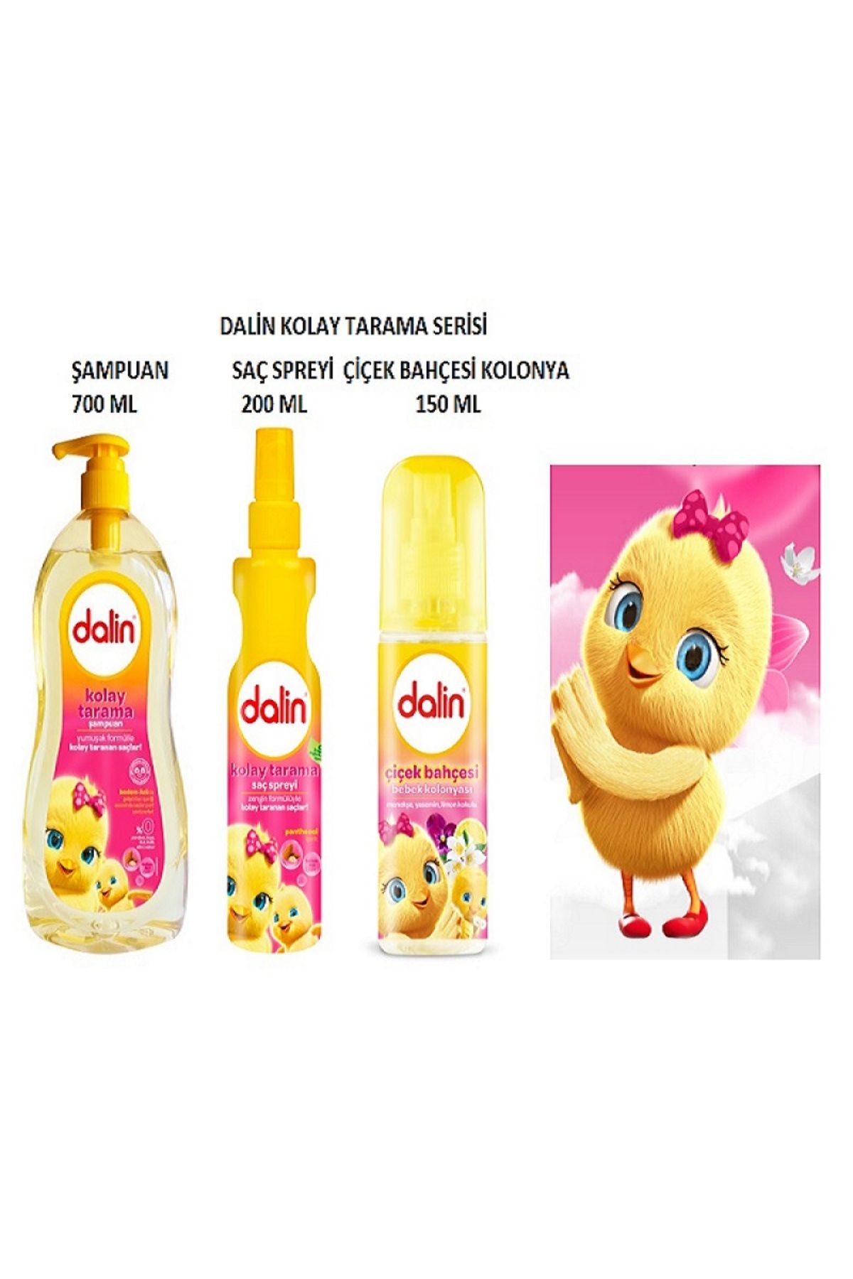 DALİN KOLAY TARAMA BEBEK BAKIM SETİ (Şampuan, Saç Spreyi, Kolonya) easy hair combing