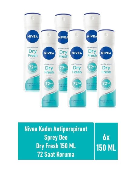 Deo 150 ml. Women Dry Fresh (6'lı)