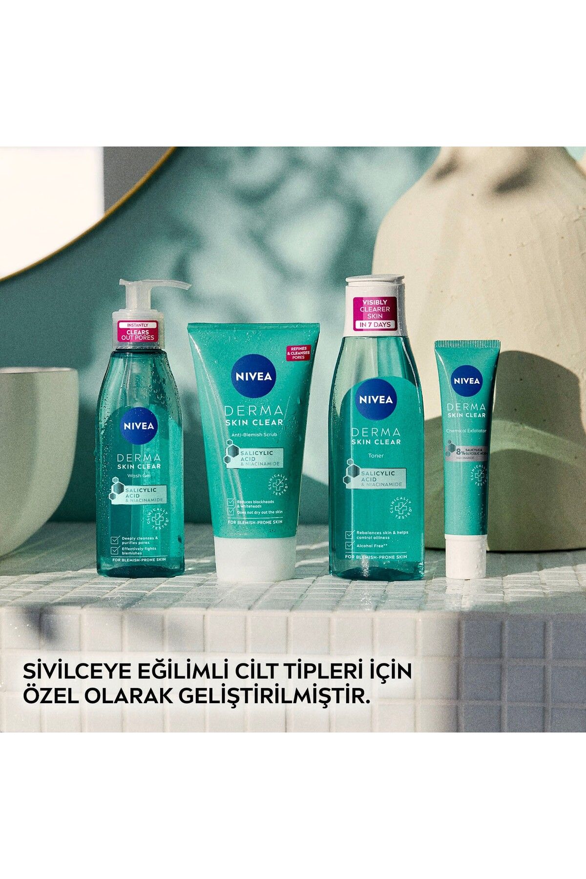 Derma Skin Clear Niasinamid Ve Salisilik Asit (Bha) İçeren Sivilce Karşıtı Yüz Temizleme Toni - Görsel 4