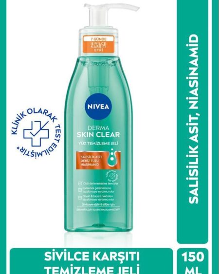 Derma Skin Clear Sivilce Karşıtı Yüz Temizleme Jeli 150ml, Gözenek Arındırıcı, Yağlı ve Karma Cilt