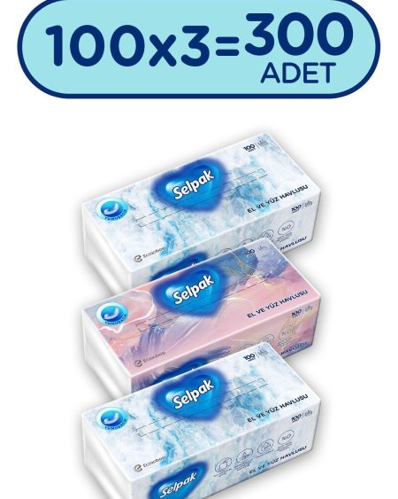 ® El Ve Yüz Havlusu 3'lü 300 Yaprak