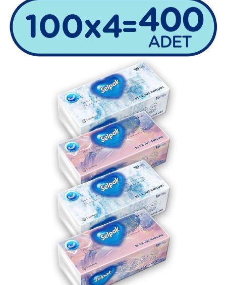 El Ve Yüz Havlusu 4'lü 400 Yaprak