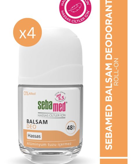 Hassas Ciltlere Özel 48 Saat Etkili Kadın Erkek Balsam Roll-On Deodorant 50ml Set - 4 Adet