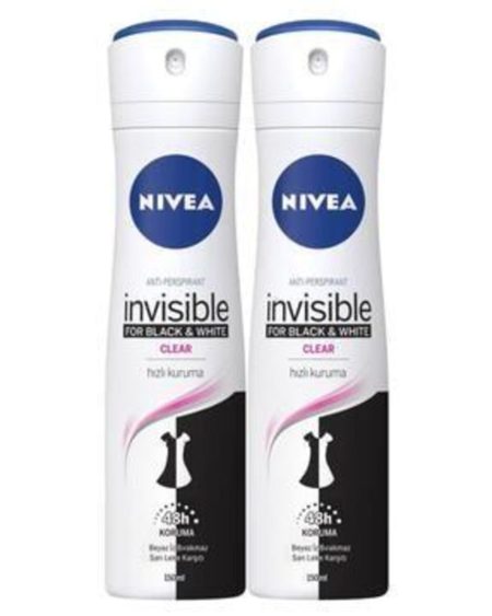Invısıble Black&whıte Clear Kadın Deodorant 150 ml 2'li