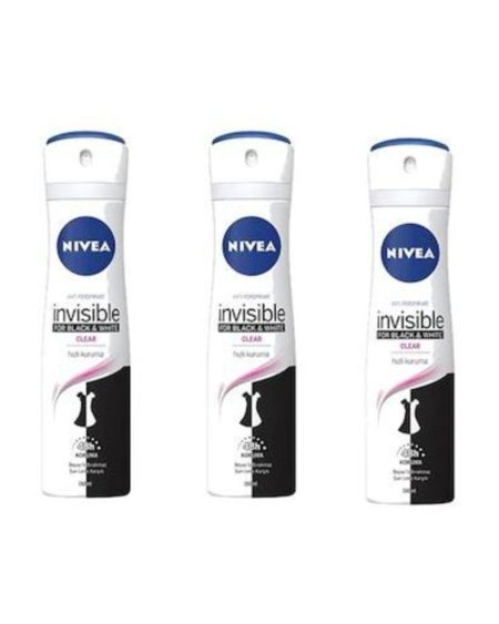 Invisible Black & White Clear Kadın Deodorant 150 Ml X 3 Adet