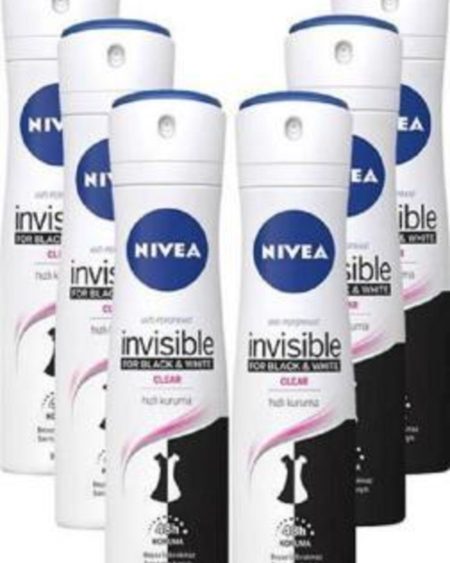 Invisible Black&white Clear Kadın Sprey Deodorant 150 Ml*6'lı