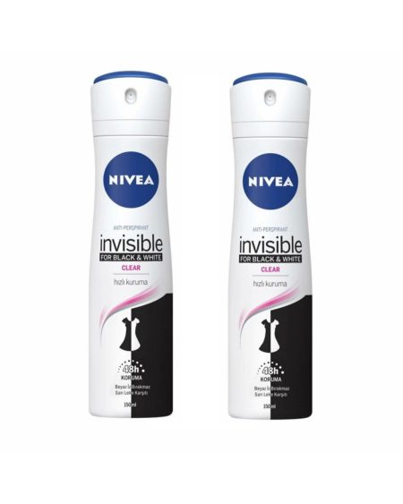 Invısıble Black & White Invisible Clear Hızlı Kuruma Kadın Sprey 2 X 150ml