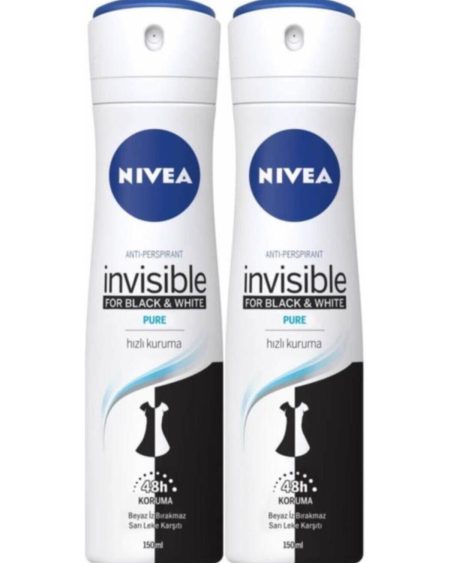 Invısıble Black&white Pure Deosprey 150 ml 2'li Paket