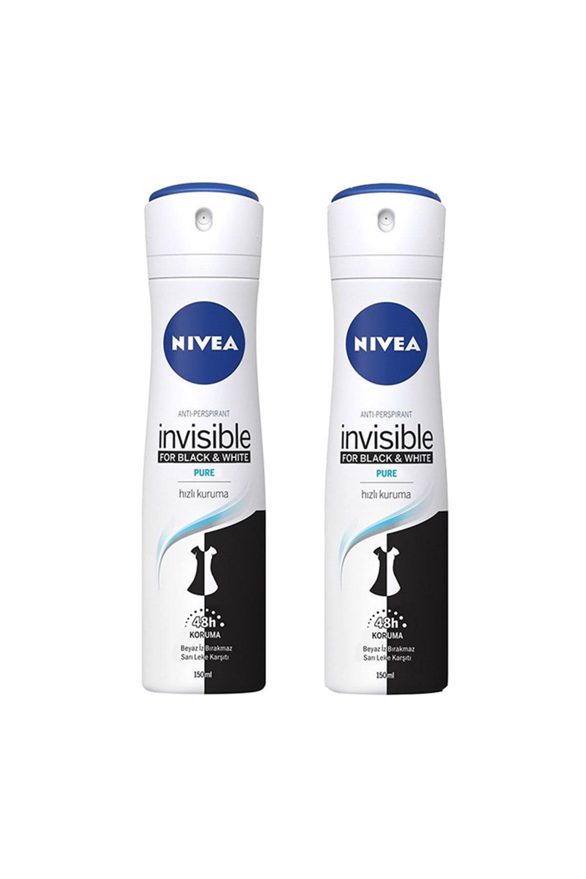 Invisible Black & White Pure Kadın Deodorant 150 Ml X 2 Adet
