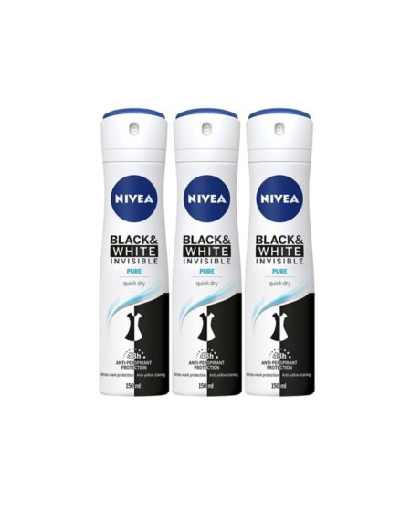 Invisible Black & White Pure Kadın Deodorant 150 Ml X 3 Adet 40059001561129
