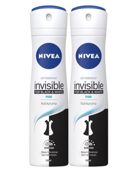Invısıble Black&whıte Pure Sprey Deodorant 150ml Kadın 2'li Avantaj Paketi