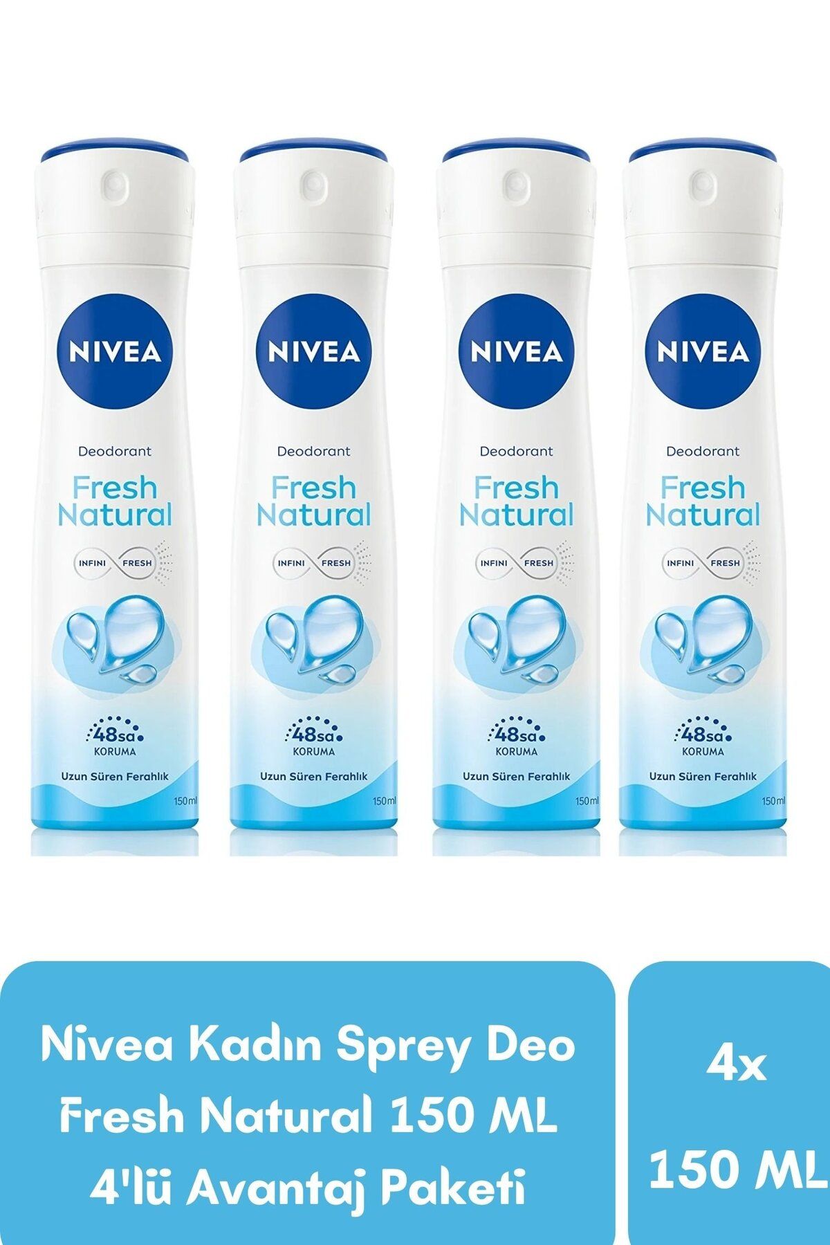 Kadın Deodorant Fresh Natural 150 ML X 4 Adet