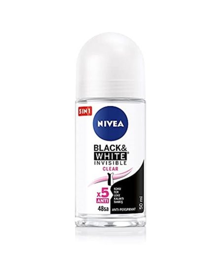 Kadın Roll On Deodorant Black&white Invisible Clear 48 Saat Anti-perspirant Koruma 50ml