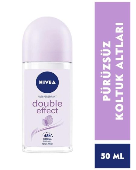 Kadın Roll-on Deodorant Double Effect 50ml, Ter Kokusuna Karşı 48 Saat Koruma, Pürüzsüz Koltuk Altı