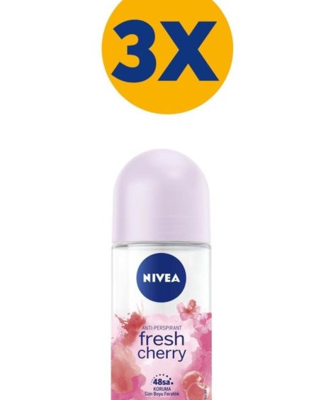 Kadın Roll On Deodorant Fresh Cherry 48 Saat Koruma 50mlx3