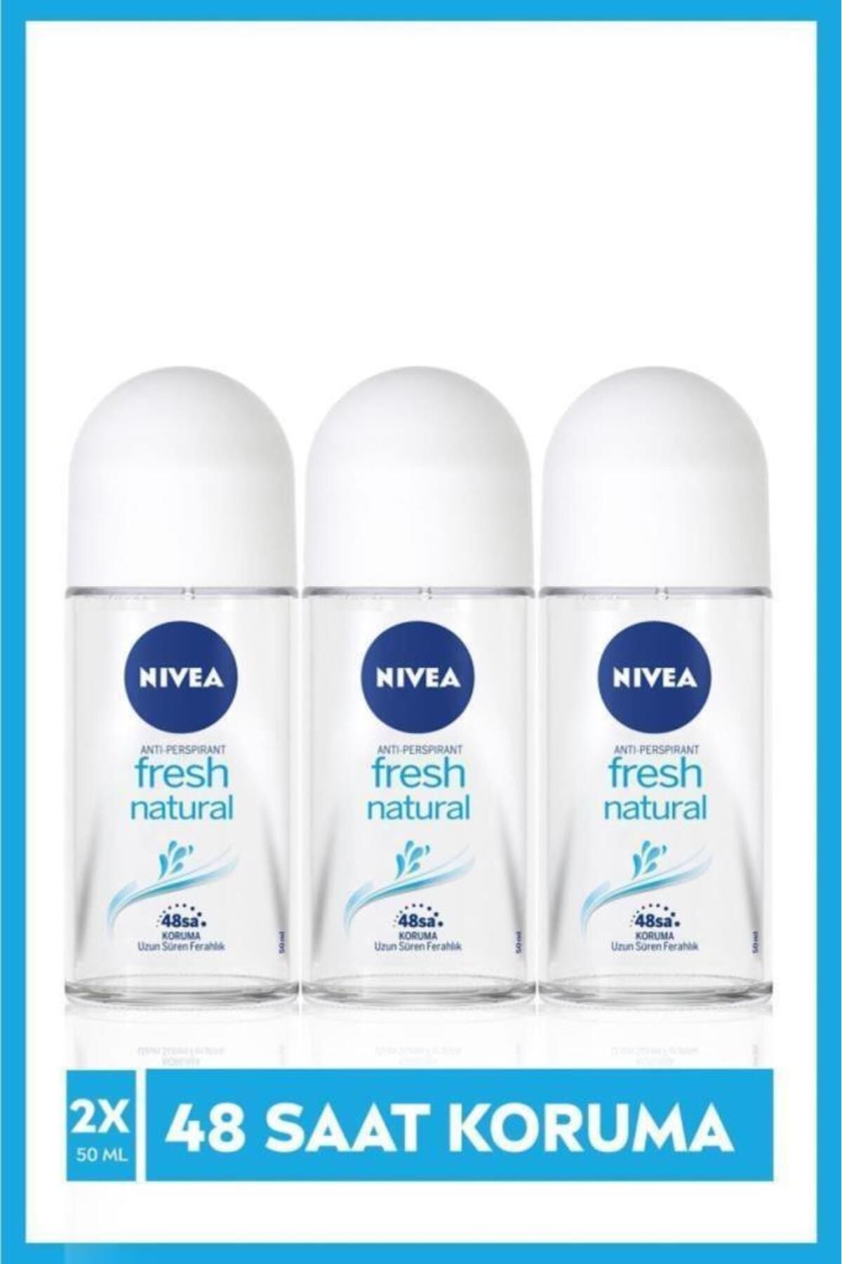 Kadın Roll-on Deodorant Fresh Natural 50 ml X3 Adet ,48 Saat Deodorant Koruması, Eşsiz & Fresh
