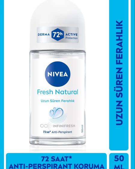 Kadın Roll-on Deodorant Fresh Natural 50ml, 72 Saat Anti-Perspirant Ter Koruması, Alkolsüz