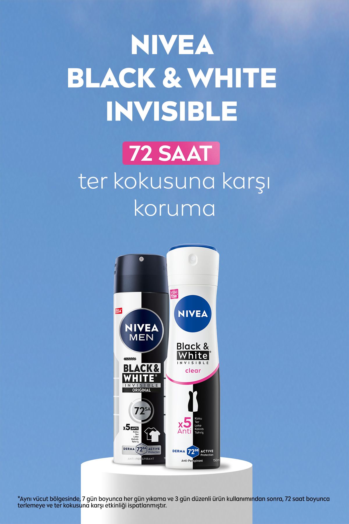 Kadın Sprey Deodorant Black&white Clear 150ml, 72 Saat Anti-perspirant Ter Koruması, X2 Adet - Görsel 4