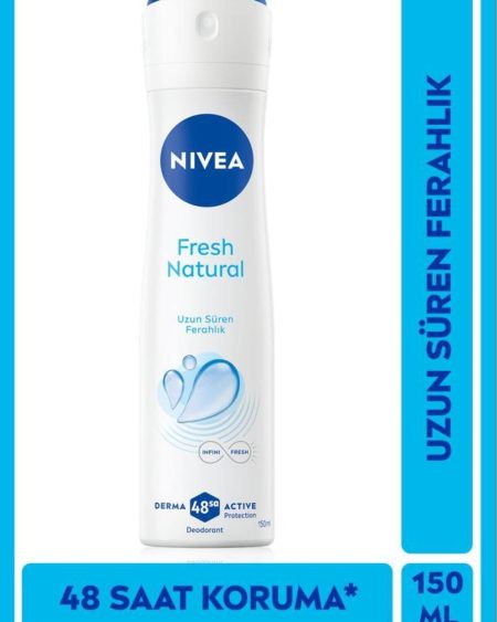 Kadın Sprey Deodorant Fresh Natural 150ml, Ter Kokusuna Karşı 48 Saat Koruma,Okyanus Özleri,Ferahlık