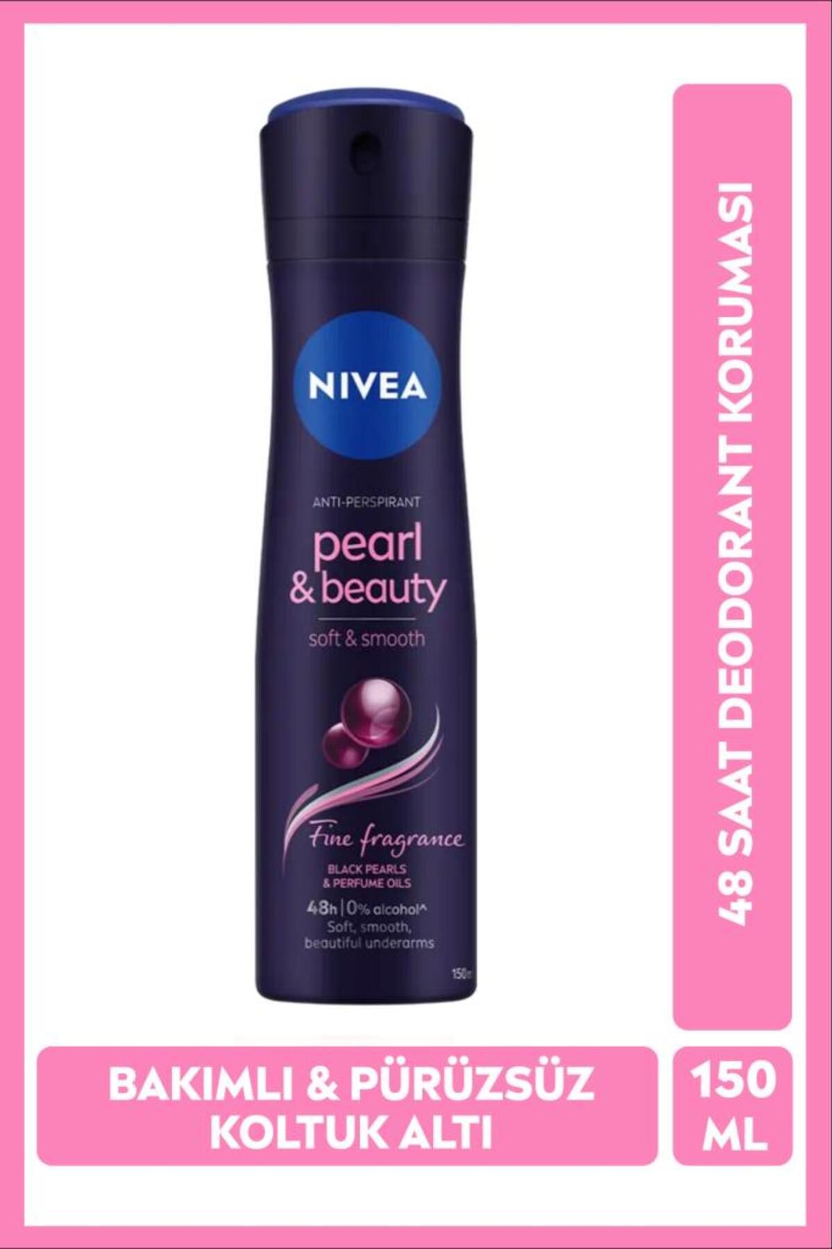 Kadın Sprey Deodorant Pearl&Beauty Fine Fragrance 150ml, Ter Kokusuna Karşı 48 Saat Etkili