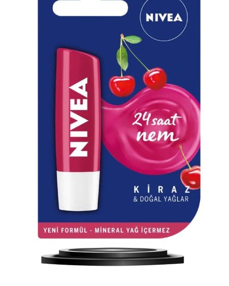 Kiraz Dudak Bakım Kremi 4,8gr,24 Saat Nem,dudak Bakımı,kiraz Kokusu, Hafif Kırmızı Işıltı