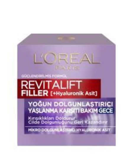 L'oréal Paris Revitalift Filler Yoğun Dolgunlaştırıcı Yaşlanma Karşıtı Gece Kremi 50ml - Hyaluronik