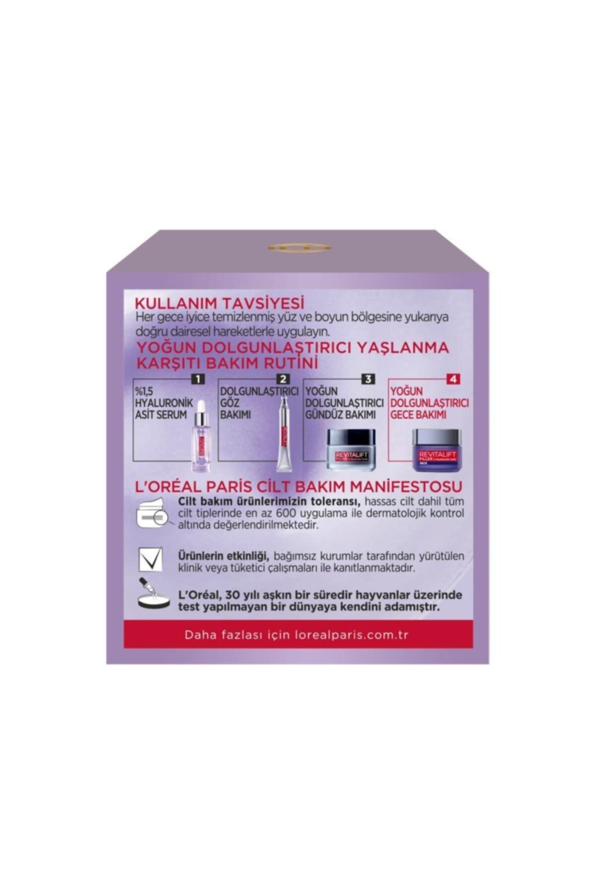 L'oréal Paris Revitalift Filler Yoğun Dolgunlaştırıcı Yaşlanma Karşıtı Gece Kremi 50ml - Hyaluronik - Görsel 4