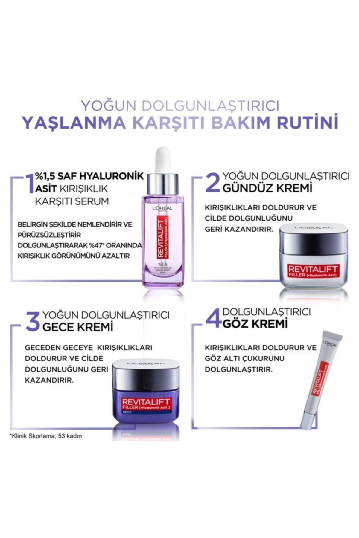 L'oréal Paris Revitalift Filler Yoğun Dolgunlaştırıcı Yaşlanma Karşıtı Gece Kremi 50ml - Hyaluronik - Görsel 7
