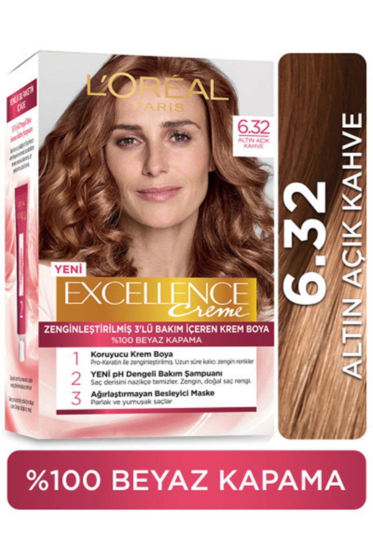 Loreal Excellence Creme 6.32 Altın Açık Kahve