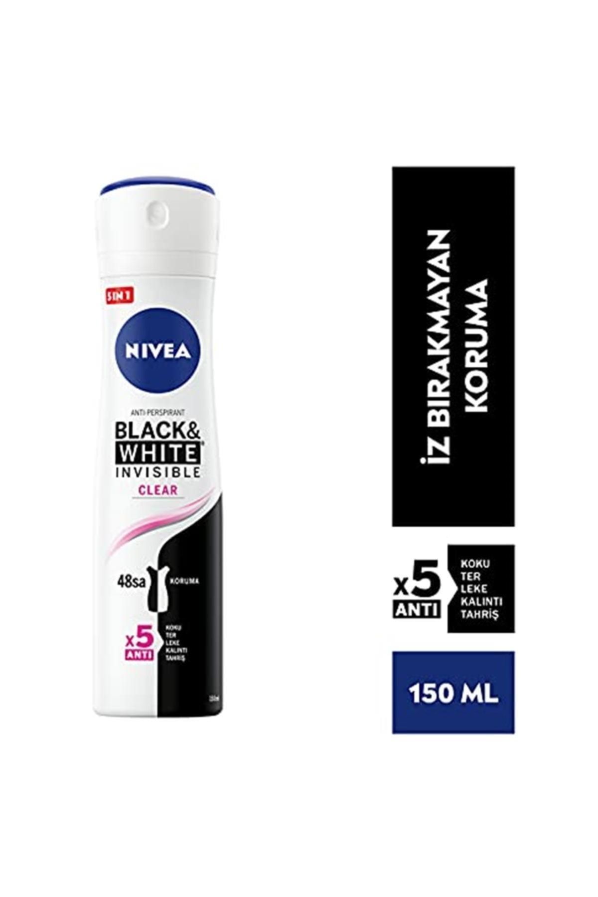 Marka: Invisible Black&white Clear Sprey Deodorant Kadın, 150 Ml Kategori: Deodorant - Görsel 3