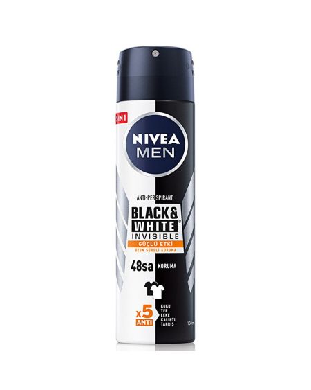 Men Black & White Invisible Güçlü Etki Erkek Deodorant Sprey 150 ml