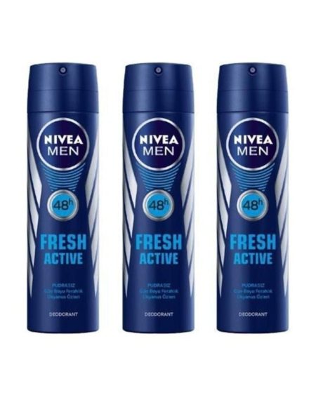 Men Deodorant Fresh Active 3 Adet X 150ml