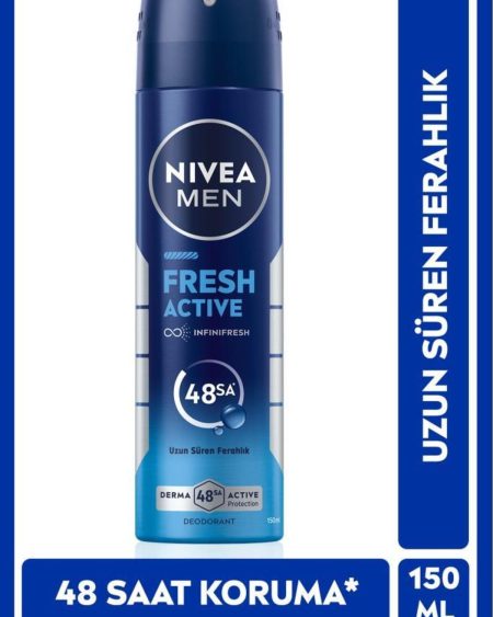 MEN Erkek Sprey Deodorant Fresh Active 150ml, Ter Kokusuna Karşı 48 Saat Koruma, Uzun Süre Ferahlık
