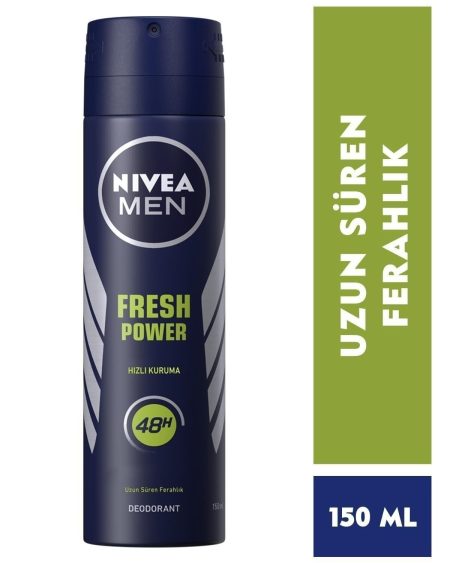 Men Erkek Sprey Deodorant Fresh Power 150ml,ter Ve Ter Kokusuna Karşı 48 Saat Deodorant Koruması