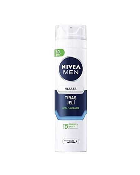 Men Hassas Tıraş Jeli 200 Ml, Hassas Ciltlere Özel Hızlı Koruma, Yanma Karşıtı, Alkolsüz Form