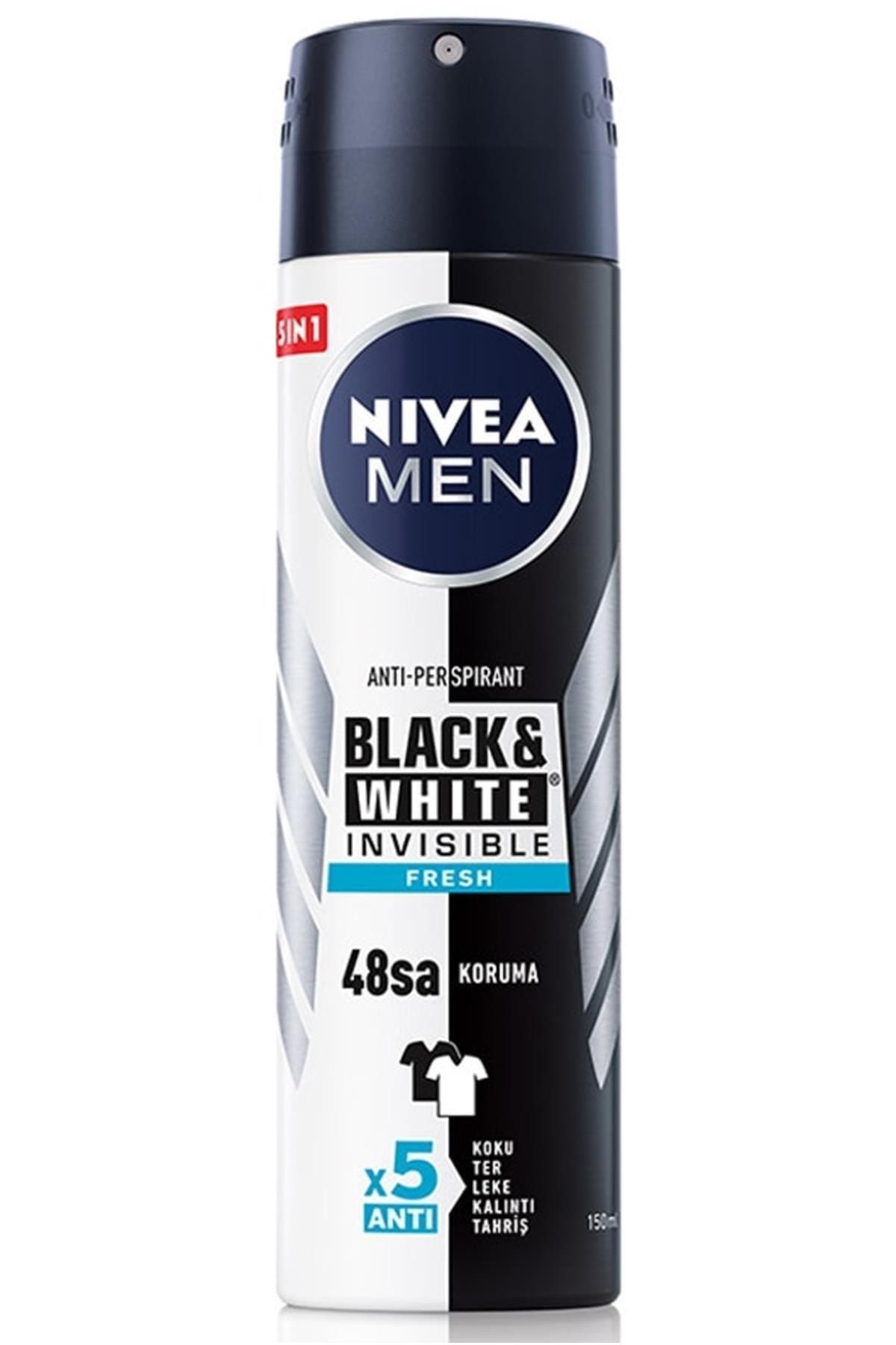 Men Invisible Black & Wwhite Fresh Erkek Deodorant Sprey 150 ml