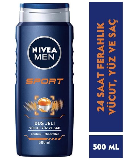 Men Sport Erkekler İçin Saç Vücut ve Yüz İçin Şampuan 500 ml 24 Saat Ferahlık