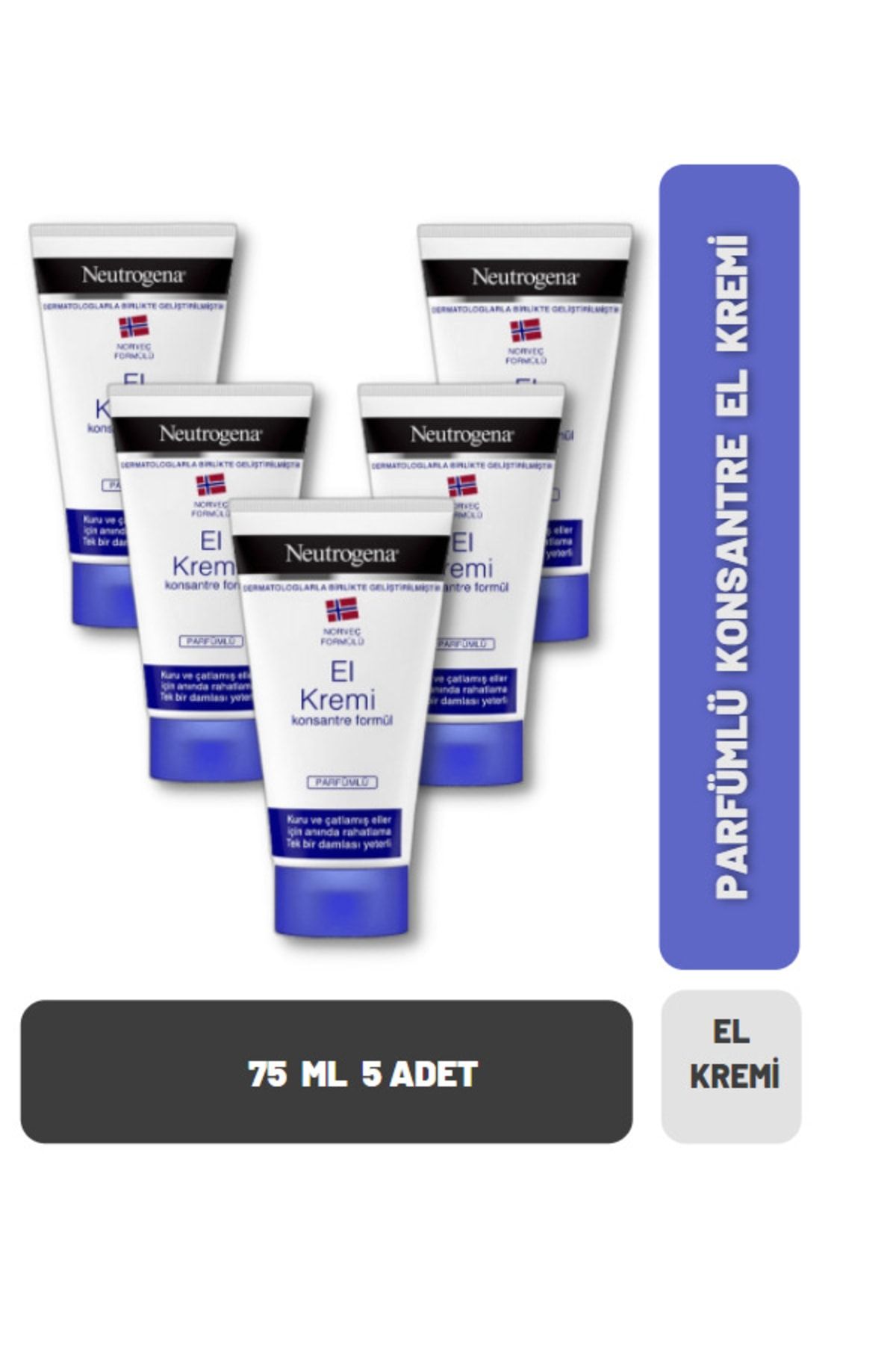 Norveç Formülü Konsantre Parfümlü El Kremi 75 ml X 5 Adet