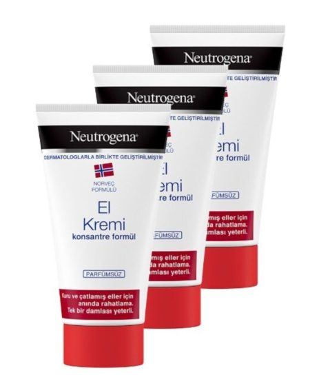 Norveç Formülü Parfümsüz El Kremi 75 ml x 3 Adet