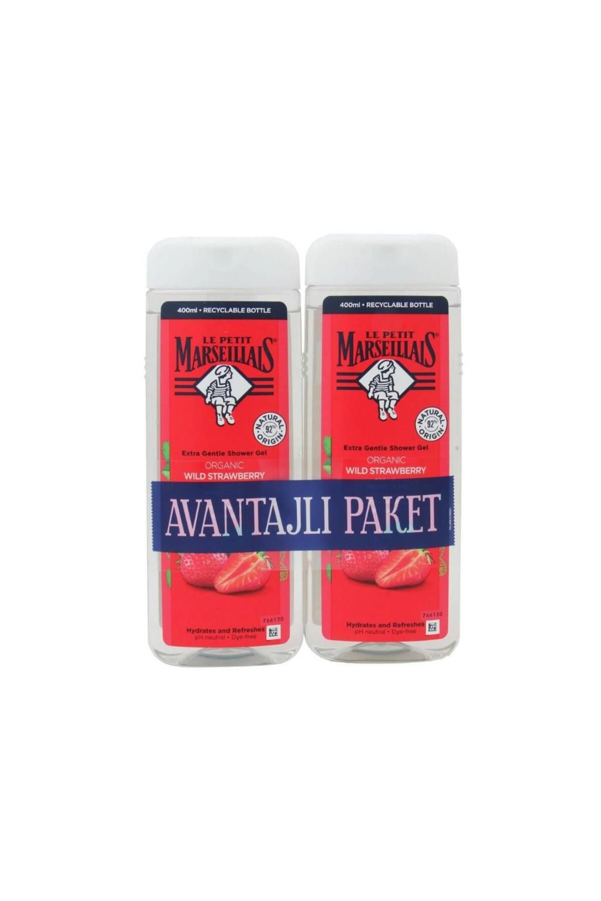 Organic Wild Strawberry Duş Jeli 400 ml 2 Li Avantajlı Paket