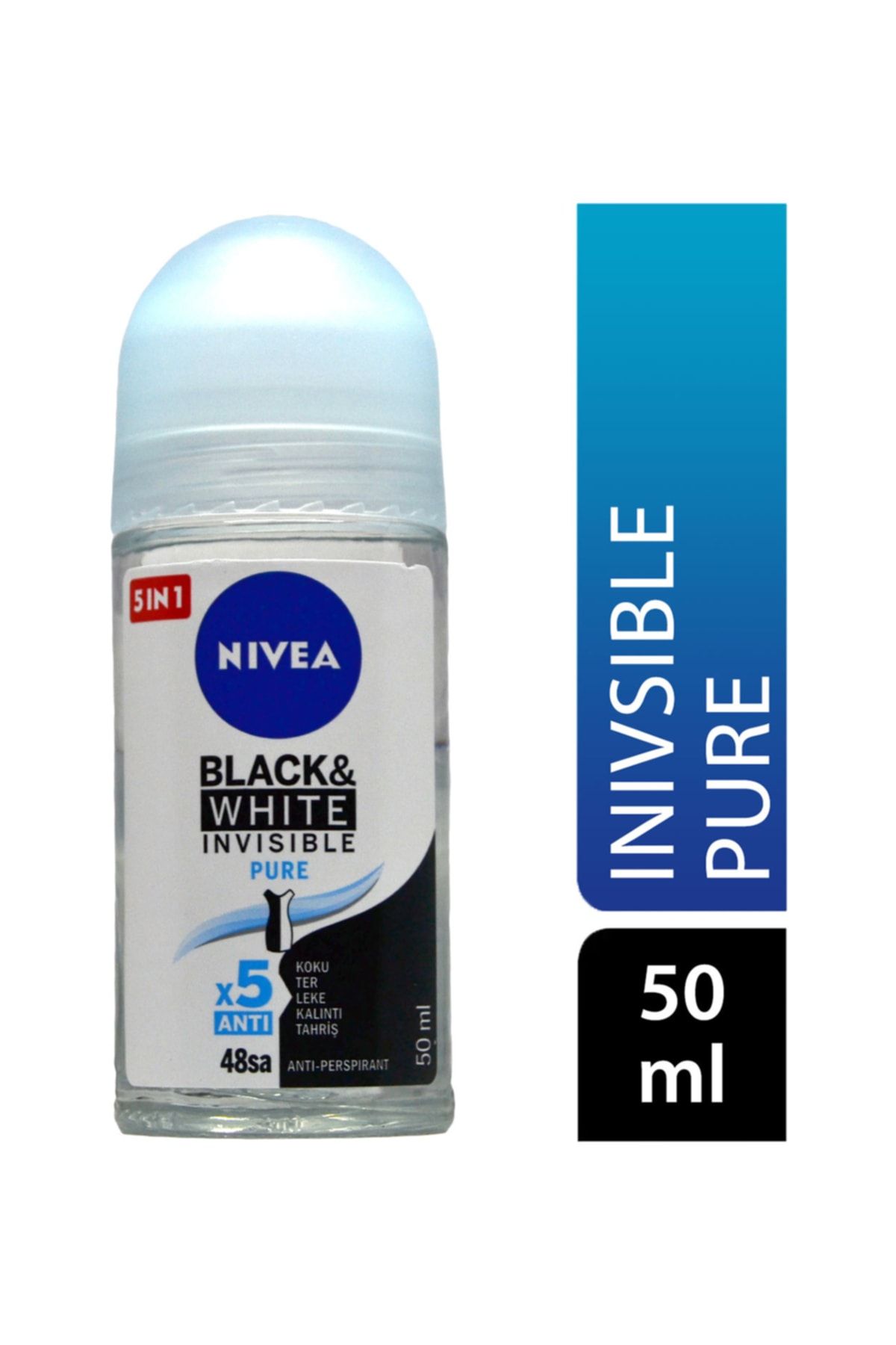 Roll On 50ml Kadın Invisible Black & White Pure - Görsel 2